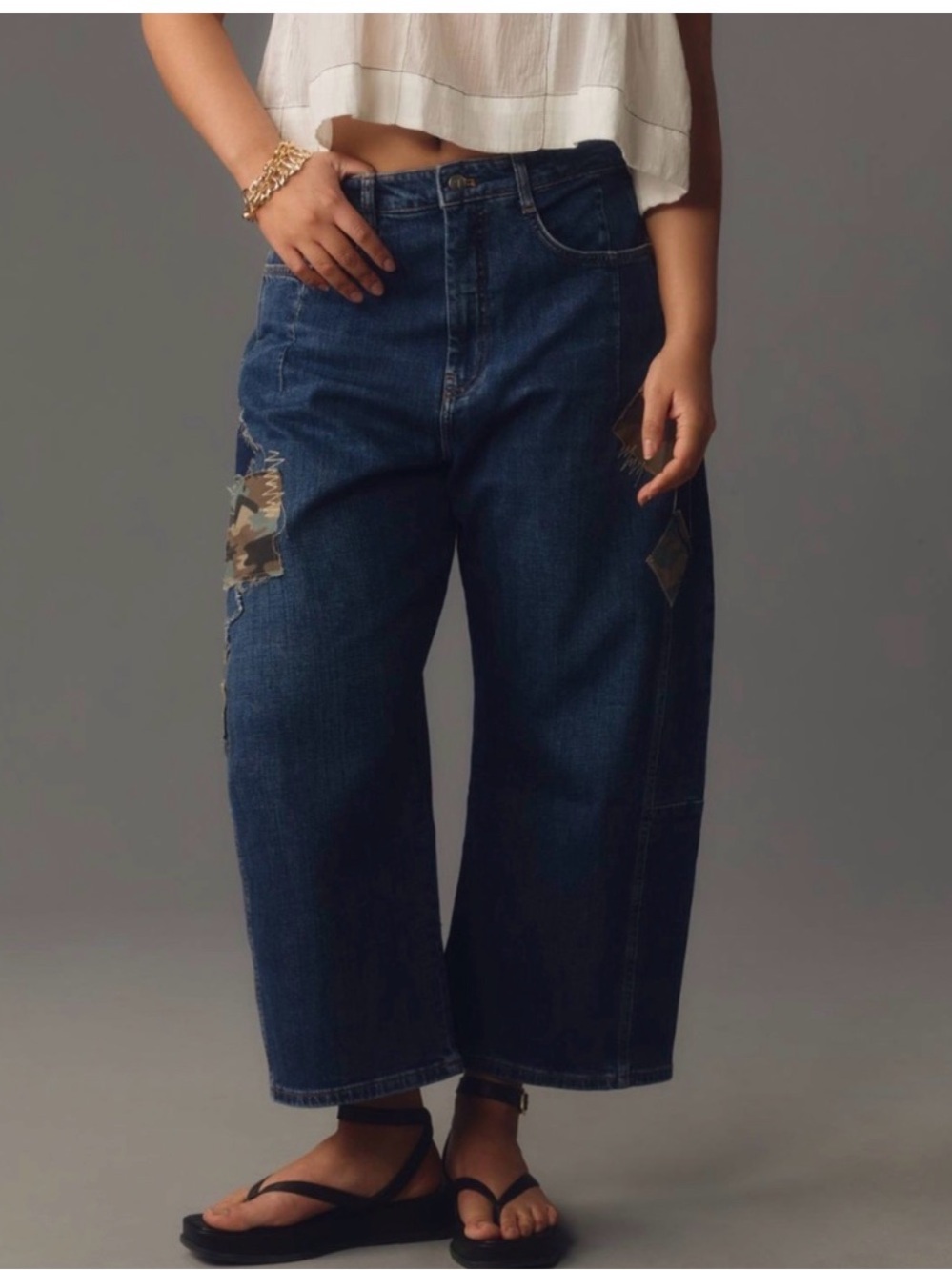 Anthropologie Pilero Kenna
Mid-Rise Heritage Barrel Camo Patchwork Jeans - Picture 2 of 8